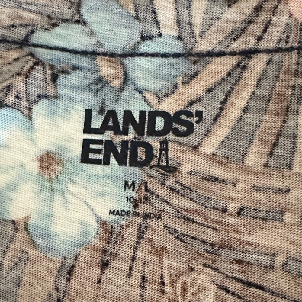 Lands' End One-Piece size 10 D with Blue & Orange Blooms and matching coverup - Picture 5 of 5